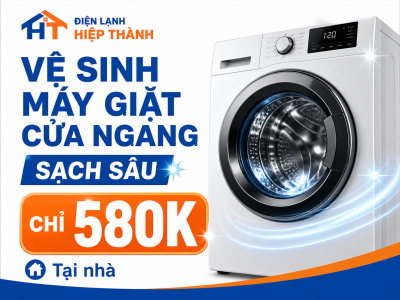 Vệ sinh máy giặt cửa ngang sạch sâu chỉ 580K